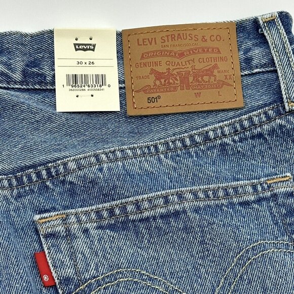 Levi's Premium 501 Original Cropped Women's Sz 30x26 Button Fly Distressed Jeans - Picture 14 of 14